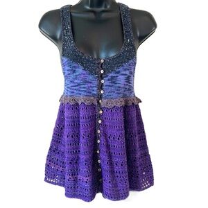 Free People Crochet Babydoll Tank